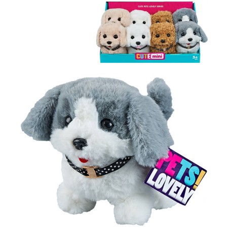 PLYŠ Pejsek 18cm chodí a štěká na baterie Zvuk 4 druhy