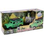 KIDS GLOBE Traffic auto Land Rover set s přívěsem a dinosaurem PB kov