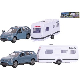 KIDS GLOBE Traffic auto Volvo EX90 set s karavanem zpětný chod kov