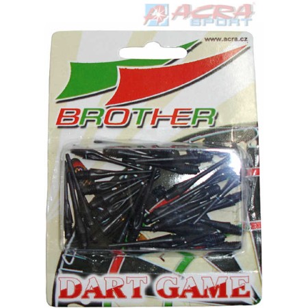 ACRA Náhradní plastové hroty k šipkám Brother set 30ks TA5 2 barvy