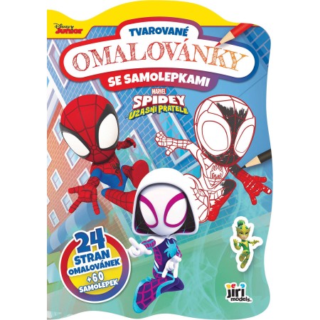 JIRI MODELS Omalovánky tvarované + samolepky Spidey