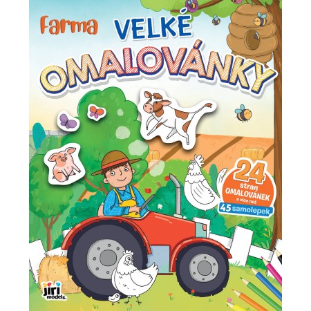 JIRI MODELS Omalovánky velké se samolepkami Zvířátka farma