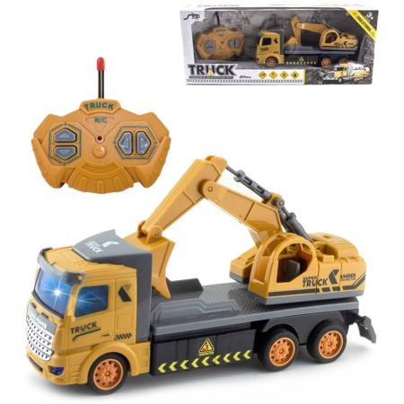 RC Nákladní auto s bagrem na vysílačku 27MHz na baterie Světlo