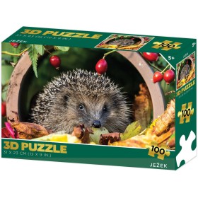 PUZZLE 3D Ježek 31x23cm 100 dílků skládačka v krabici