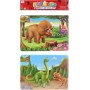 PUZZLE Dinosauři skládačka 2ks v rámečku 2x 49 dílků s omalovánkou 2 druhy