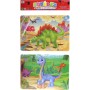 PUZZLE Dinosauři skládačka 2ks v rámečku 2x 49 dílků s omalovánkou 2 druhy
