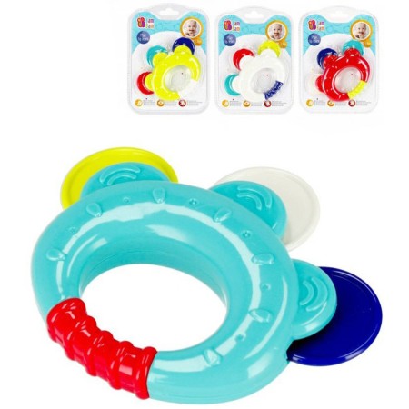 BAM BAM Baby chrastítko a kousátko tamburína pro miminko 4 barvy