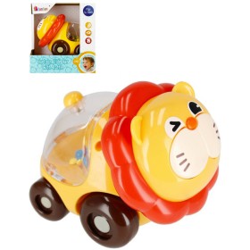 BAM BAM Baby Lev na kolečkách chrastítko zvířátko pro miminko plast