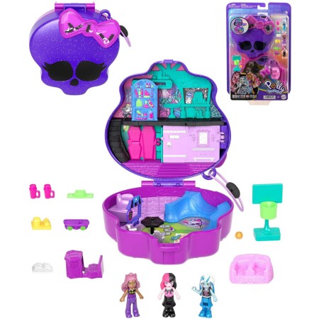 MATTEL Polly Pocket Pidi Pocketka Monster High set 3 panenky s doplňky