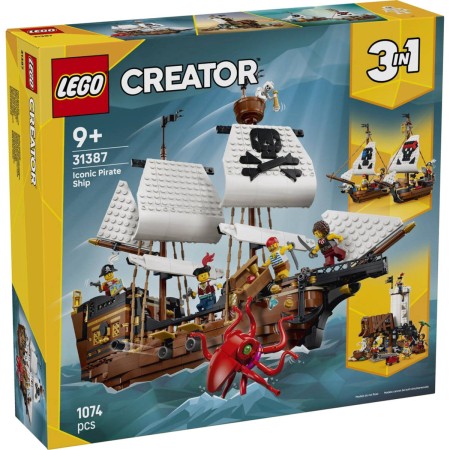 LEGO CREATOR Kultovní pirátská loď 3v1 31387 STAVEBNICE