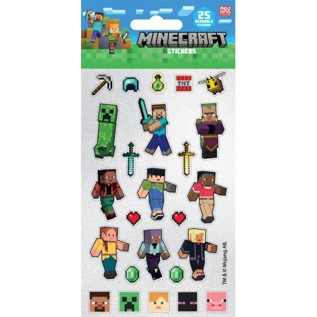 Samolepky Minecraft opakovaně použitelné 25ks 1 arch