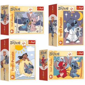 TREFL PUZZLE Stitchova dobrodružství mini 20x13cm 54 dílků 4 druhy