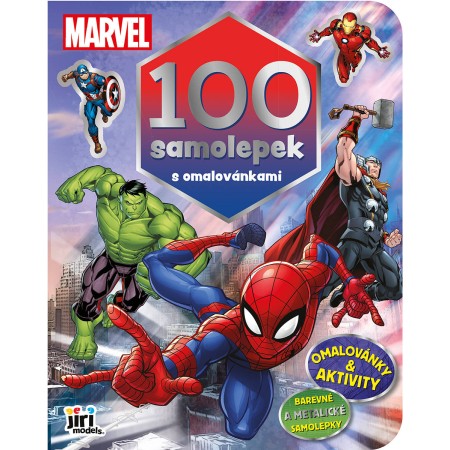 JIRI MODELS 100 samolepek s omalovánkami Marvel hrdinové