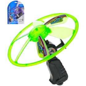 Disk vystřelovací létající 15cm vrtule na natažení na šňůrku na kartě 2 barvy