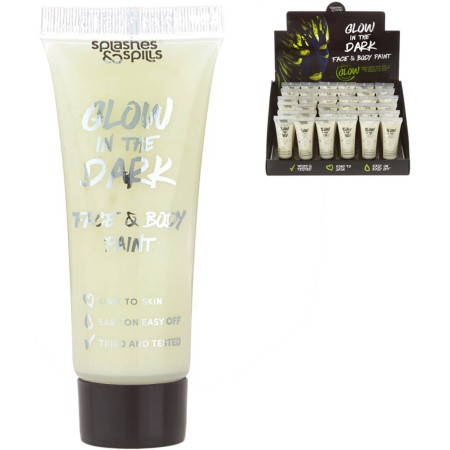 KARNEVAL Barva fosforeskující na obličej a tělo ve tmě svítící v tubě