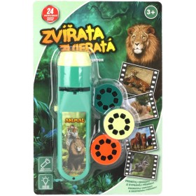 Baterka dětská svítilna a projektor Divoká zvířata 2v1 na baterie Světlo