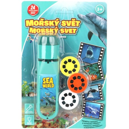 Baterka dětská svítilna a projektor Mořská zvířata 2v1 na baterie Světlo