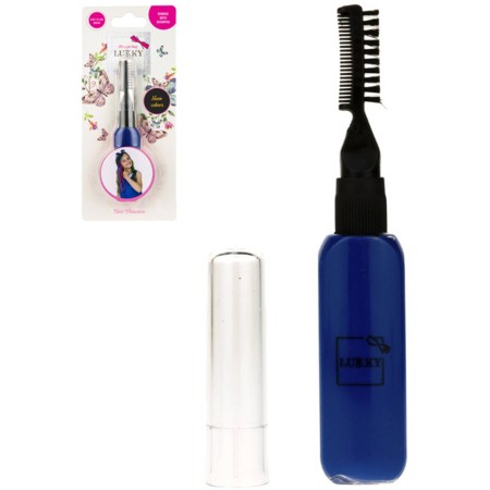 LUKKY Řasenka dětská na vlasy Modrá neonová na kartě