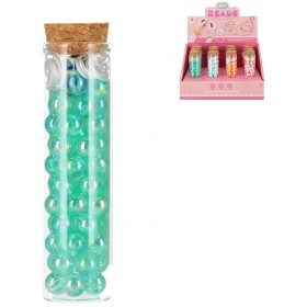 MEGA CREATIVE Korálky navlékací perleťové s provázky 4 barvy v dóze