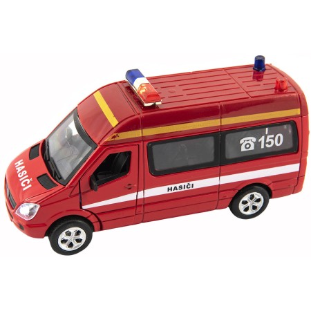 Auto hasiči zpětný chod kovový požární vůz záchranáři 112 na baterie Světlo Zvuk
