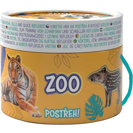JIRI MODELS Hra karetní Postřeh! ZOO v kulaté krabičce