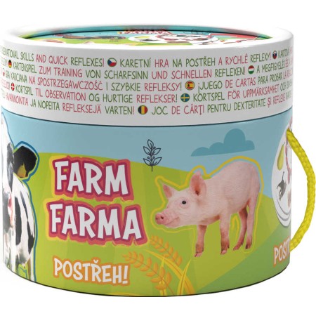 JIRI MODELS Hra karetní Postřeh! Farma v kulaté krabičce