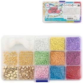 Výroba šperků dětský kreativní set navlékací korálky se zlatými přívěsky