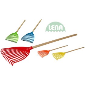 LENA Hrábě dětské na listí s dřevěnou rukojetí