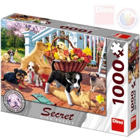 DINO Puzzle 1000 dílků Štěňata skrytá tajemství 66x47cm skládačka v krabici