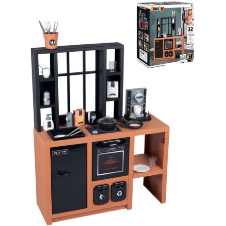 SMOBY Kuchyňka Loft moderní dětské kuchyňské studio s nádobím a doplňky