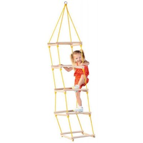 WOODY DŘEVO Žebřík dětský provazový čtyřhranný 40x40x195cm závěsný