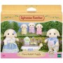 Sylvanian Families rodina Flora králíci s trojčaty set 5 figurek králičí rodinka