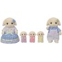 Sylvanian Families rodina Flora králíci s trojčaty set 5 figurek králičí rodinka