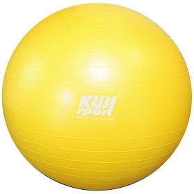 KUBISPORT Míč gymnastický žlutý 85cm fitness balon rehabilitační do 150kg