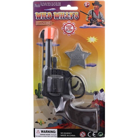 Kovbojský kolt na kapsle 8 ran set dětská pistole kapslovka + odznak