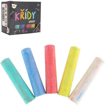 Křídy chodníkové barevné kulaté set 15ks v krabičce