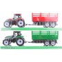 Traktor zemědělský set s vlečkou 38cm 2 barvy plast blister