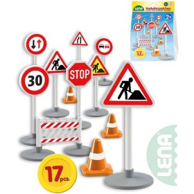 LENA Značky dopravní 16cm set s doplňky 17ks v krabici plast 04440