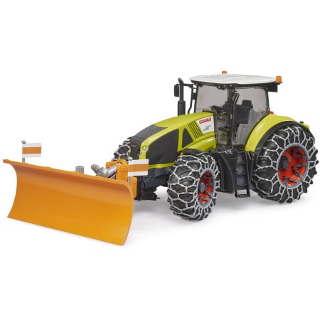 BRUDER 03018 Traktor Claas Axion 950 se sněhovými řetězy a radlicí