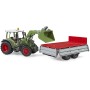 BRUDER 02182 Traktor Fendt Vario 211 s nakladačem + přívěs model 1:16