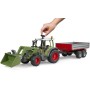 BRUDER 02182 Traktor Fendt Vario 211 s nakladačem + přívěs model 1:16