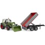 BRUDER 02182 Traktor Fendt Vario 211 s nakladačem + přívěs model 1:16