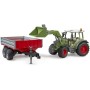 BRUDER 02182 Traktor Fendt Vario 211 s nakladačem + přívěs model 1:16