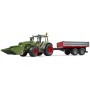 BRUDER 02182 Traktor Fendt Vario 211 s nakladačem + přívěs model 1:16