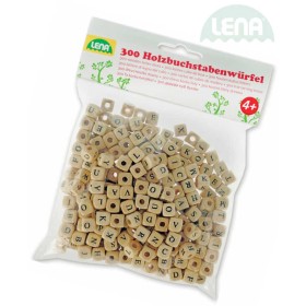 LENA DŘEVO Písmenka korálky 10mm set 300ks v sáčku *DŘEVĚNÉ HRAČKY*