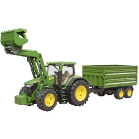 BRUDER 03155 Traktor John Deere 7R 350 set s čelním nakladačem a přívěsem