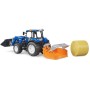 BRUDER 02187 Traktor New Holland T5 + plošina, balík, čelní nakladač