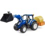 BRUDER 02187 Traktor New Holland T5 + plošina, balík, čelní nakladač