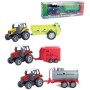 Traktor zemědělský kovový 23cm set s přívěsem zpětný chod 4 druhy