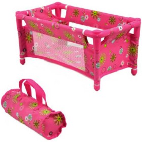 Postýlka cestovní pro panenku miminko kov/plast rozkládací 43x23x20cm v tašce s ušima